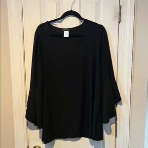 Slinky Brand Black Flared Sleeve Blouse